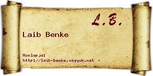 Laib Benke névjegykártya